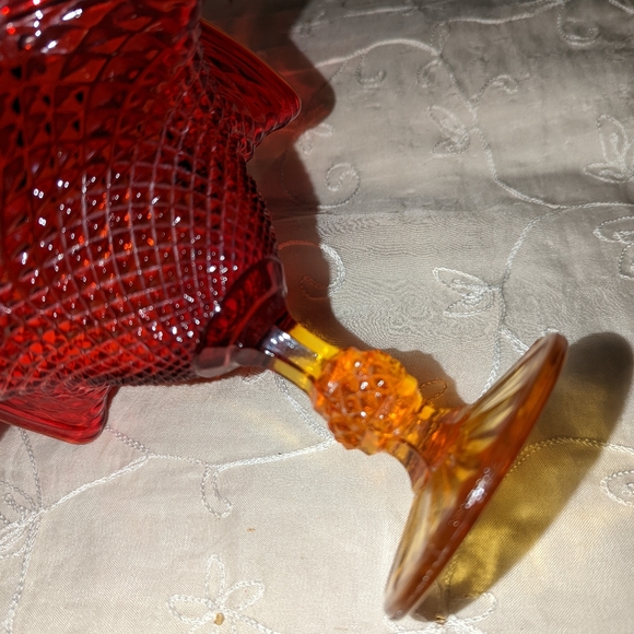 Vintage Jeannette Amberina compote dish. - Picture 5 of 7